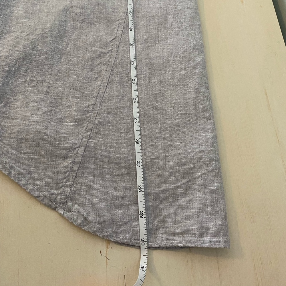 Habitat Light Gray Linen Blend Long Line Shirt - Picture 11 of 11